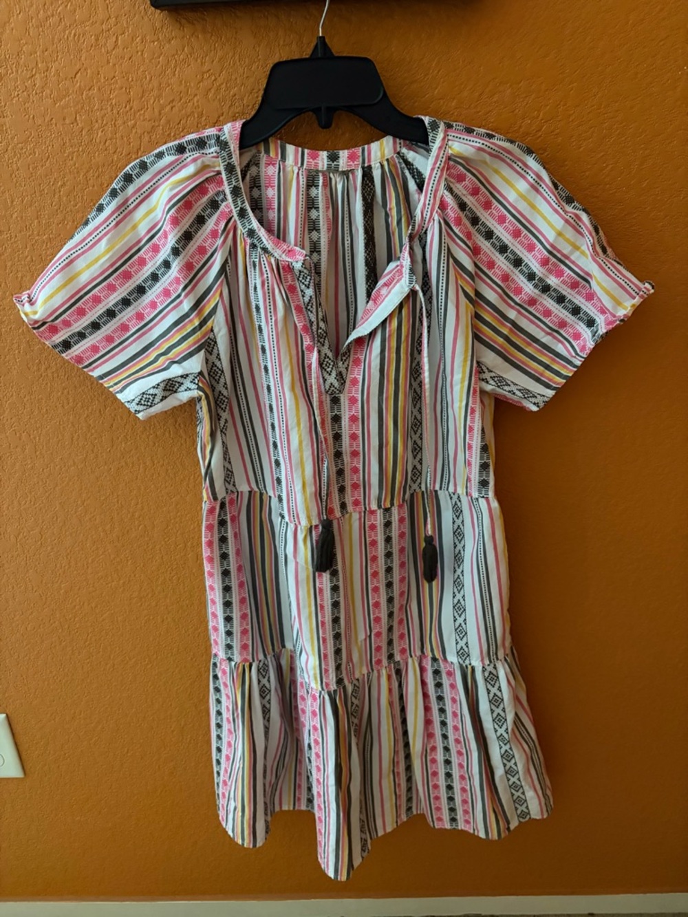 Striped Pink & White Tiered Women’s Dress from macys no tag
